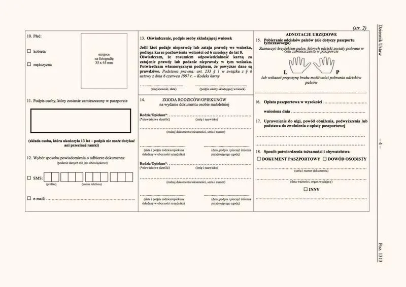 Błędy w wypełnianiu wniosku