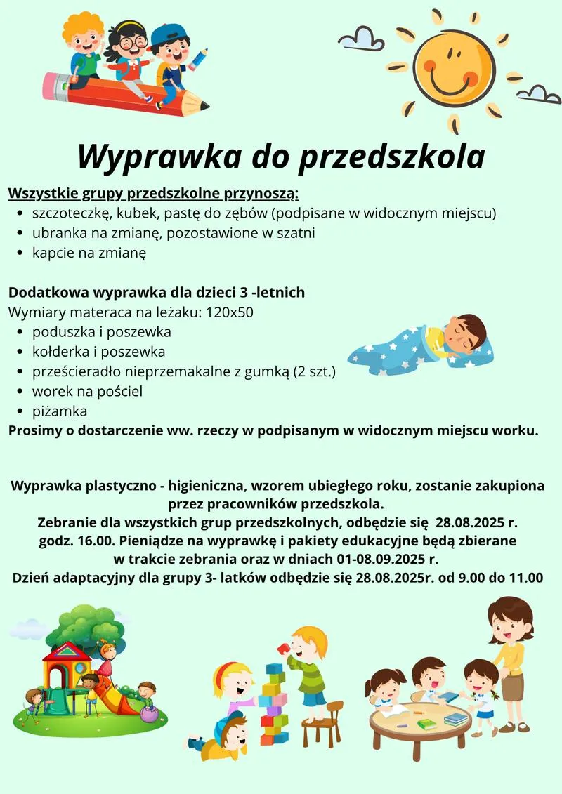 Wyprawka dla przedszkolaka